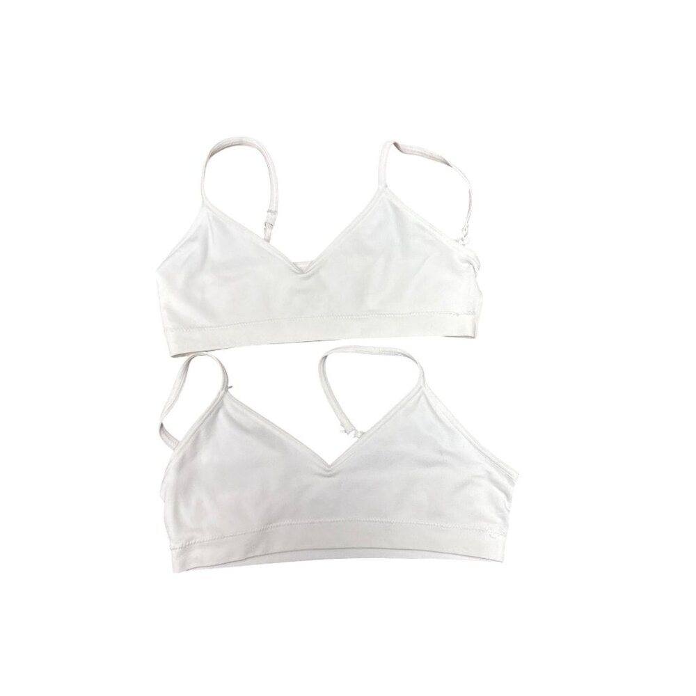 Hanes Soft White Nylon Spandex Training Bras Comfort Fit Set Of 2 Small